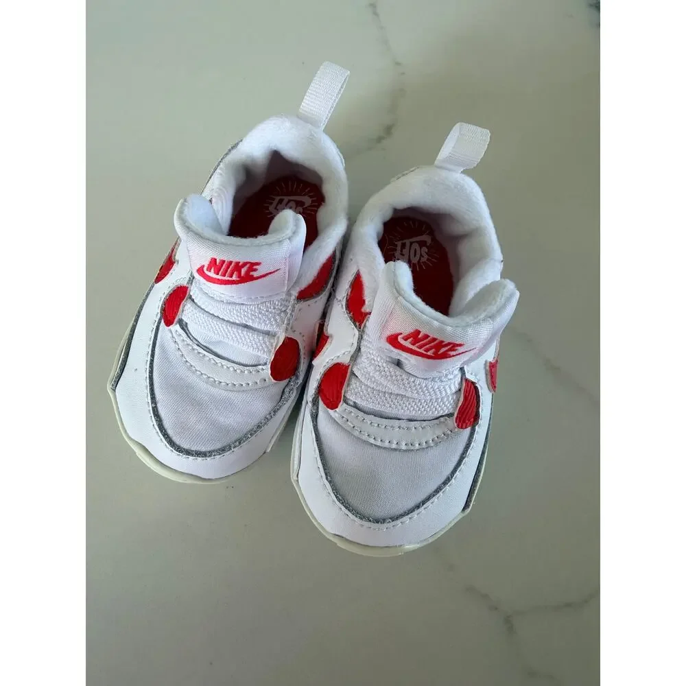 Nike Air Max 90 Crib 'White Hyper Red' Baby Size 3